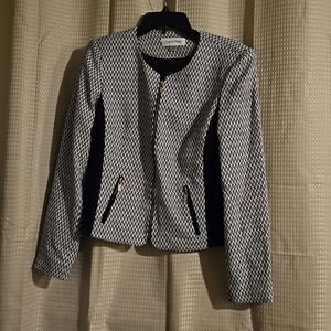 Calvin klein woman white black zigzag  Blazer 6